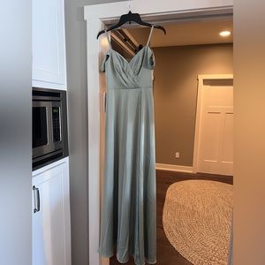 Azazie Ocean Stretch Satin Dress